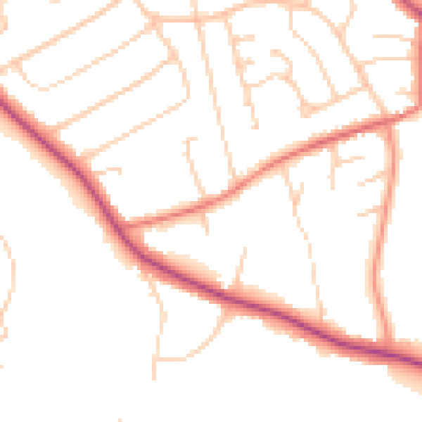 Daytime road noise heatmap for CH48 8AY
