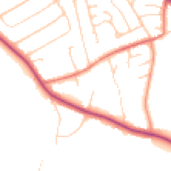 Daytime road noise heatmap for CH48 8BF