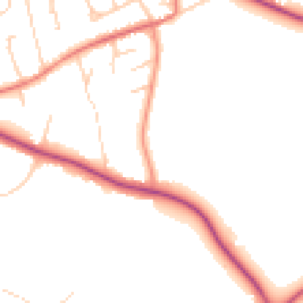 Daytime road noise heatmap for CH48 8BG