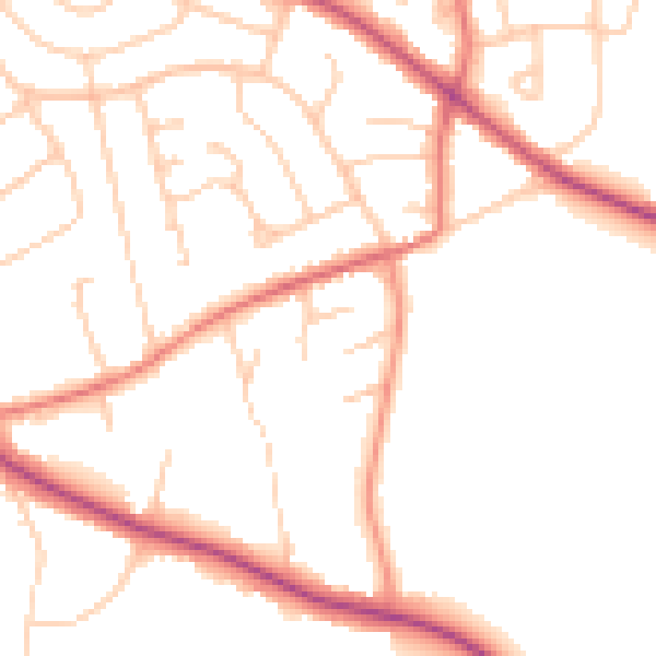 Daytime road noise heatmap for CH48 8BN