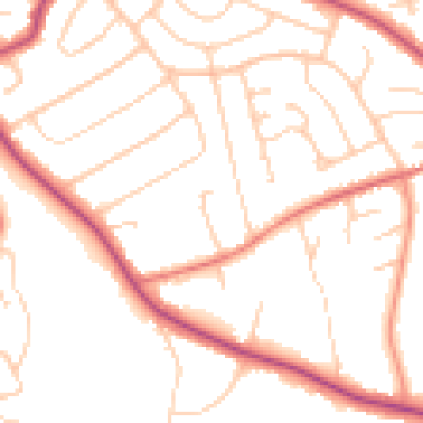 Daytime road noise heatmap for CH48 8BP