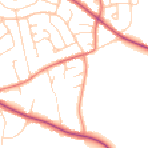 Daytime road noise heatmap for CH48 8BR