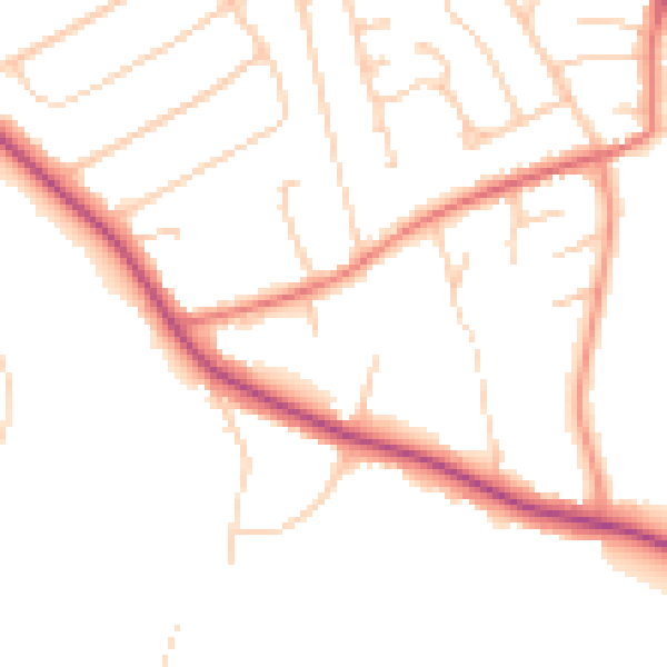 Daytime road noise heatmap for CH48 8BS
