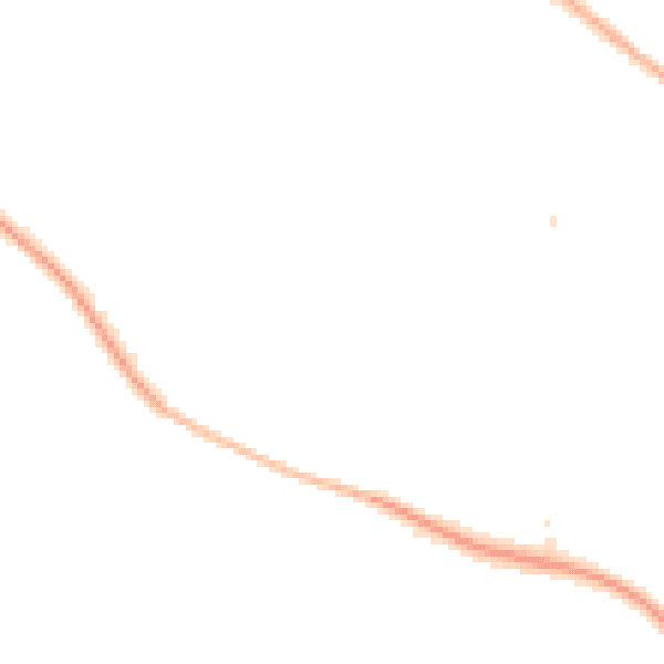 Night-time road noise heatmap for CH48 8BT