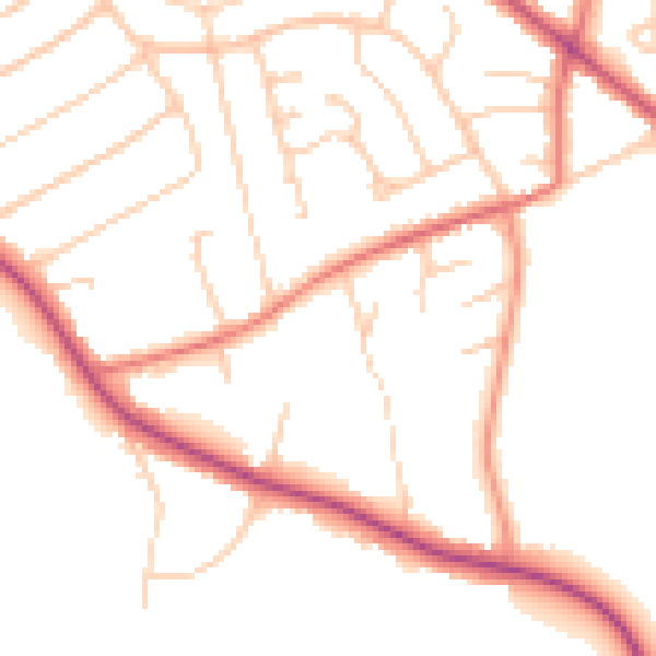 Daytime road noise heatmap for CH48 8BW