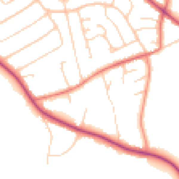 Daytime road noise heatmap for CH48 8DA