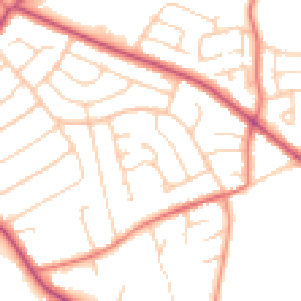 Daytime road noise heatmap for CH48 9US