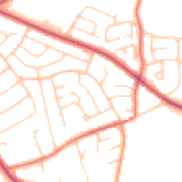 Daytime road noise heatmap for CH48 9UW