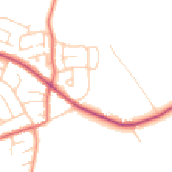 Daytime road noise heatmap for CH48 9UY