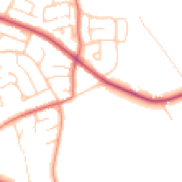 Daytime road noise heatmap for CH48 9XE