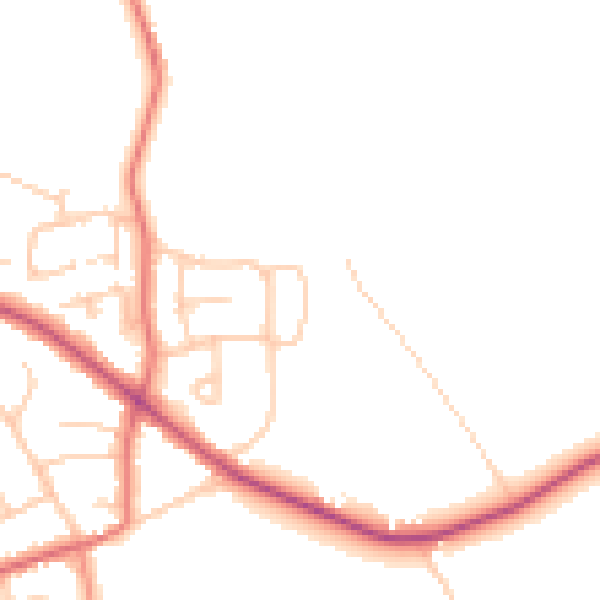 Daytime road noise heatmap for CH48 9XL