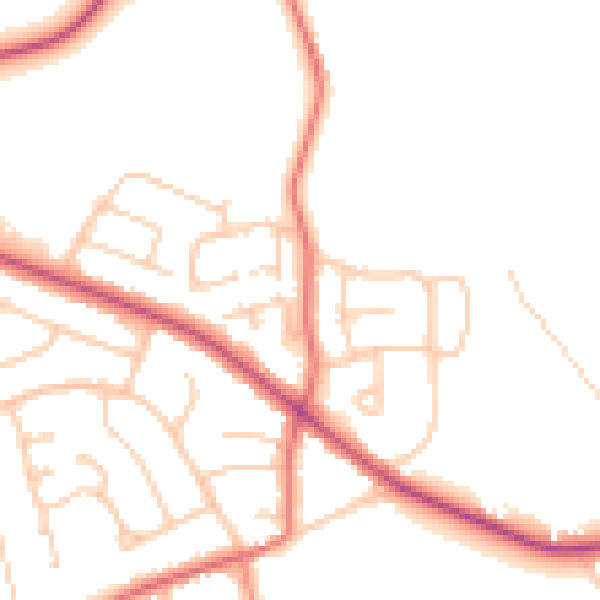 Daytime road noise heatmap for CH48 9XN