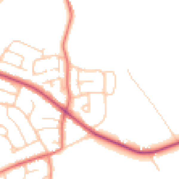 Daytime road noise heatmap for CH48 9XR
