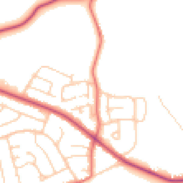 Daytime road noise heatmap for CH48 9YF