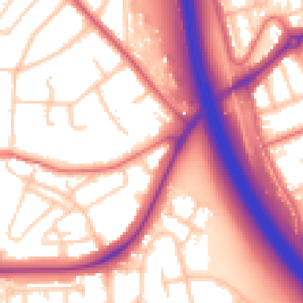 Daytime road noise heatmap for CH49 0TB