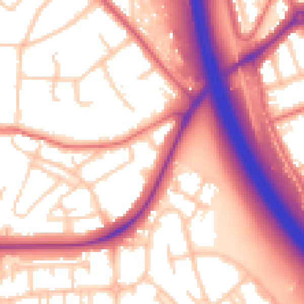 Daytime road noise heatmap for CH49 0TU
