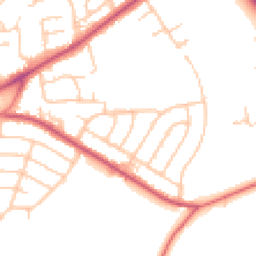 Daytime road noise heatmap for CH49 1SH