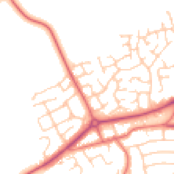 Daytime road noise heatmap for CH49 3GW