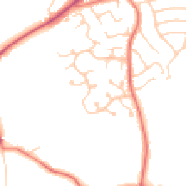 Daytime road noise heatmap for CH49 3PU