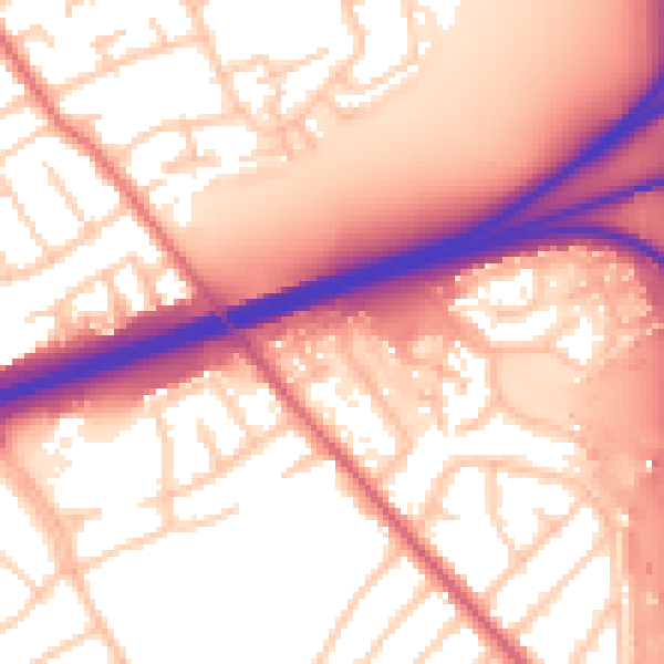 Daytime road noise heatmap for CH49 4QT