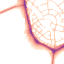 Daytime road noise heatmap for CH49 5ND