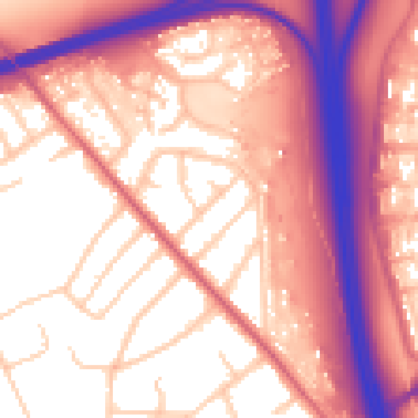 Daytime road noise heatmap for CH49 6JS