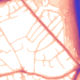 Daytime road noise heatmap for CH49 6LE
