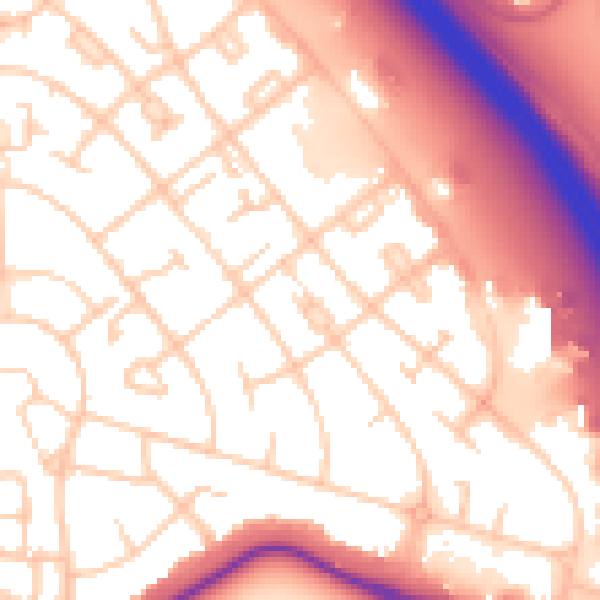 Daytime road noise heatmap for CH49 7DE