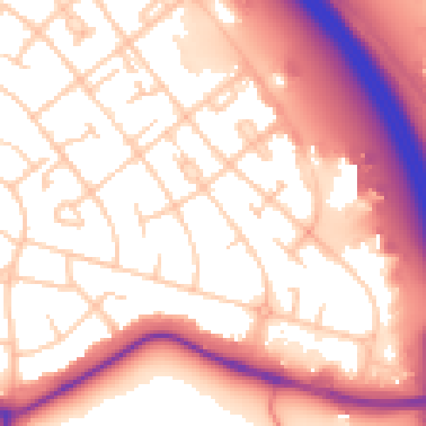 Daytime road noise heatmap for CH49 7LF