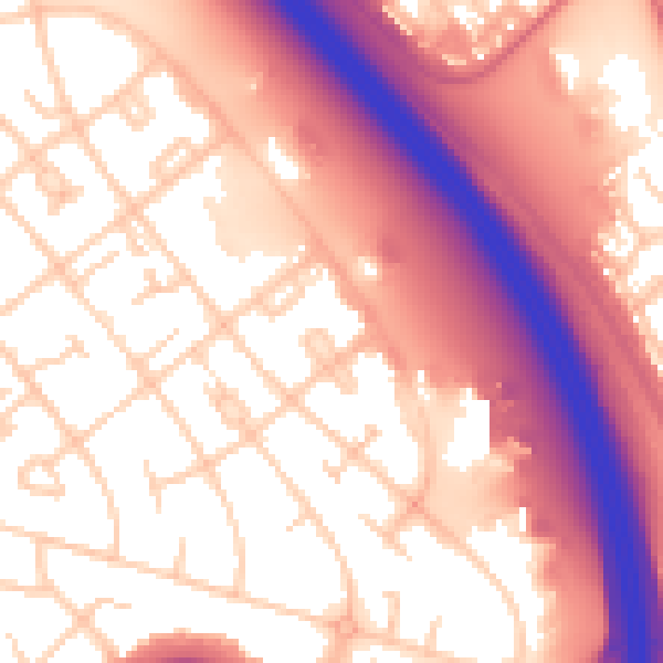 Daytime road noise heatmap for CH49 7NR