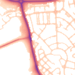 Daytime road noise heatmap for CH49 8HL