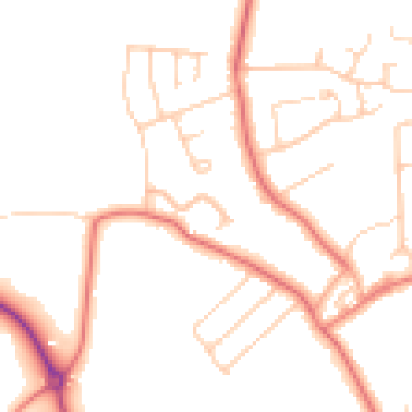 Daytime road noise heatmap for CH61 0HP