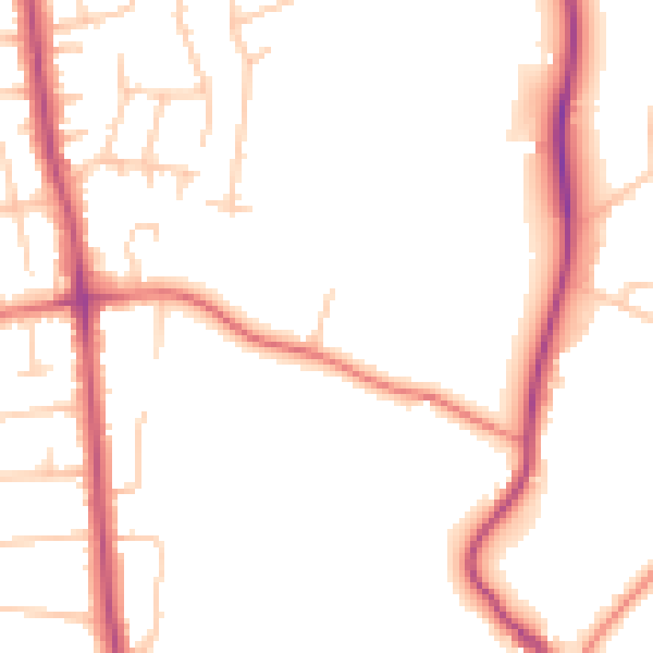 Daytime road noise heatmap for CH61 1AQ
