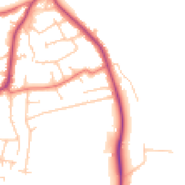Daytime road noise heatmap for CH61 1BA