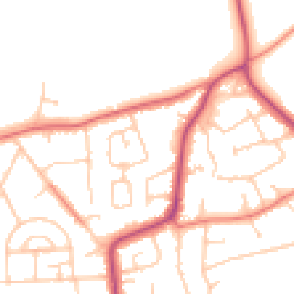 Daytime road noise heatmap for CH61 3XB