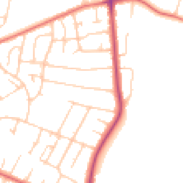Daytime road noise heatmap for CH61 5UG