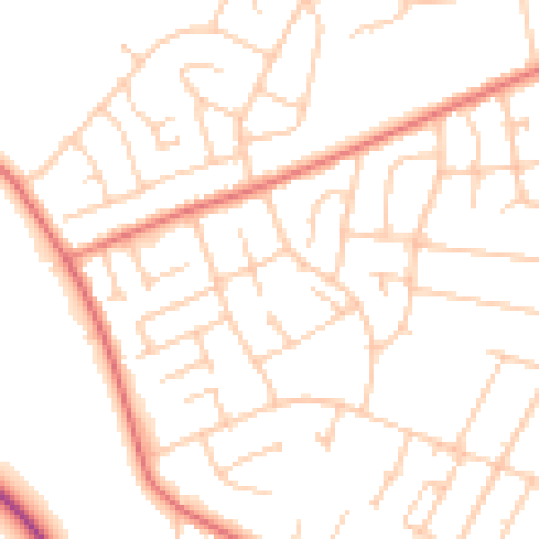 Daytime road noise heatmap for CH61 5UU