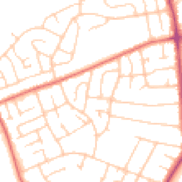 Daytime road noise heatmap for CH61 5XD