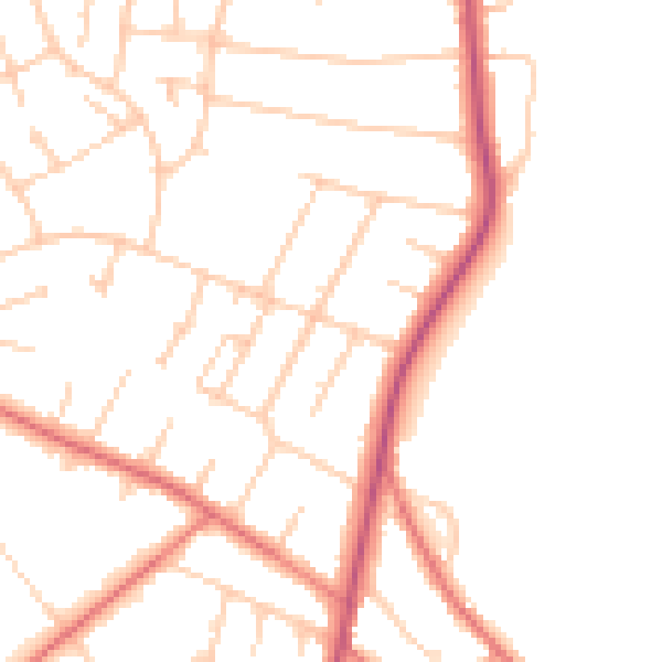 Daytime road noise heatmap for CH61 6UG