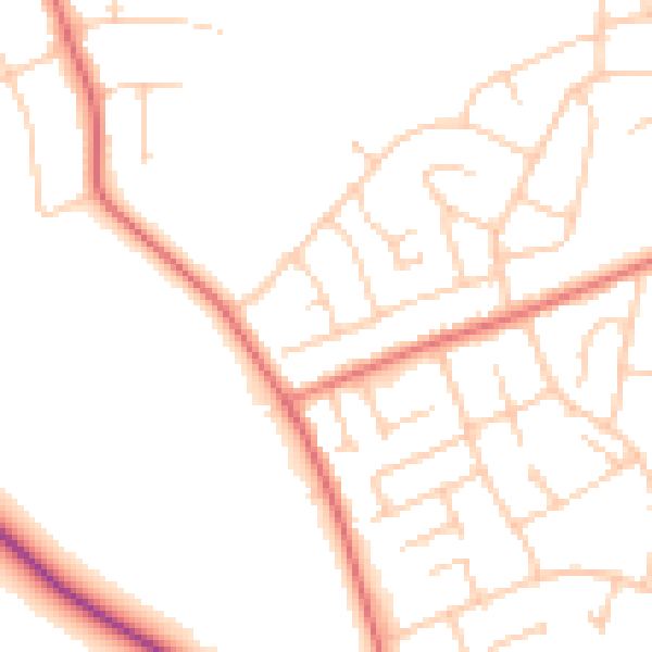 Daytime road noise heatmap for CH61 8SG