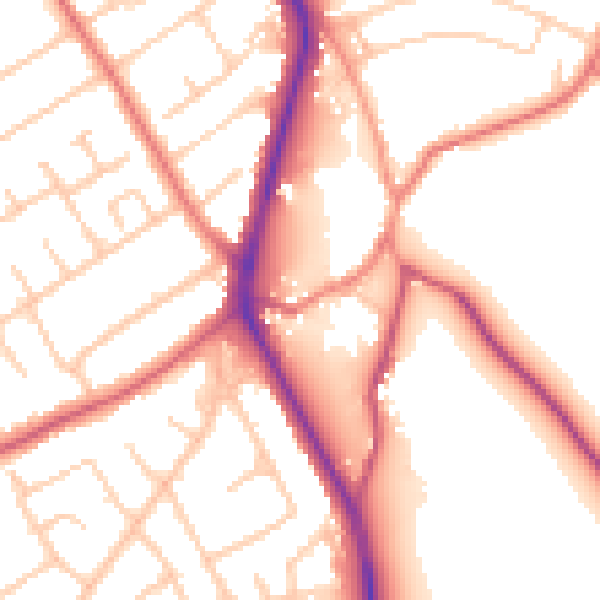 Daytime road noise heatmap for CH62 0AG