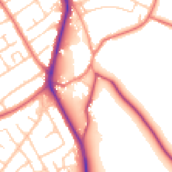 Daytime road noise heatmap for CH62 0AH