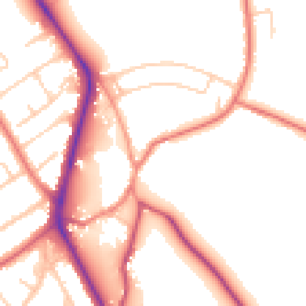 Daytime road noise heatmap for CH62 0AJ