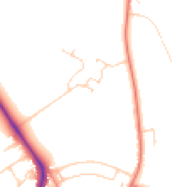 Daytime road noise heatmap for CH62 0BF