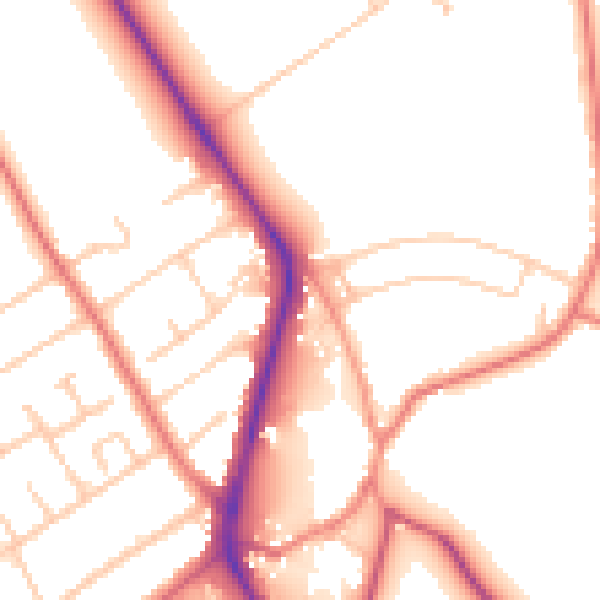 Daytime road noise heatmap for CH62 0BY