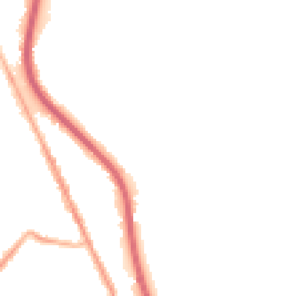 Night-time road noise heatmap for CH62 1DE