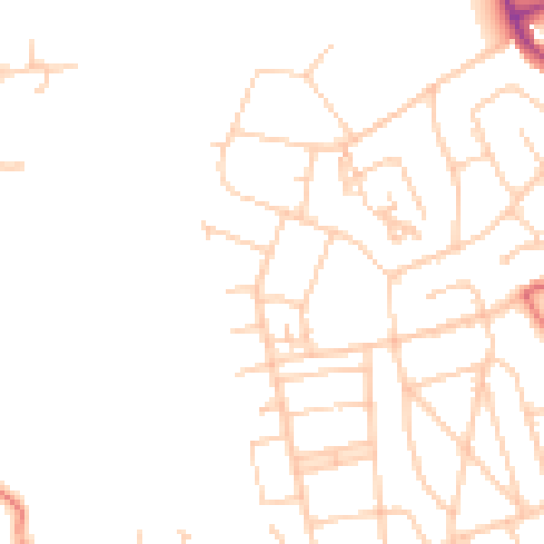 Daytime road noise heatmap for CH62 2EB