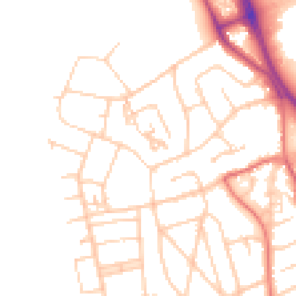 Daytime road noise heatmap for CH62 2ES