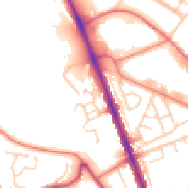 Daytime road noise heatmap for CH62 2EY