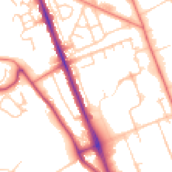 Daytime road noise heatmap for CH62 3LG